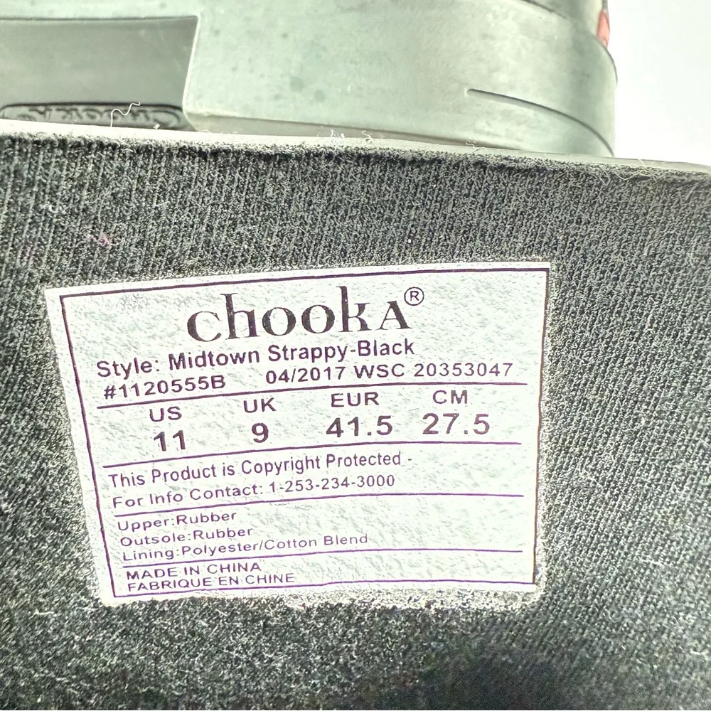 Chooka Midtown Black Strappy Ankle Waterproof Rain Boots Women's‎ Size 11